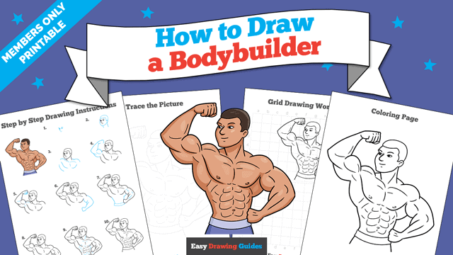 How to Draw a Bodybuilder Printable Thumbnail