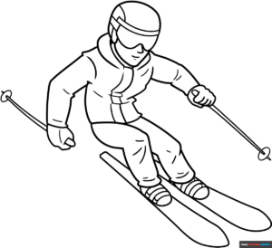 Free Printable Skiing Coloring Page
