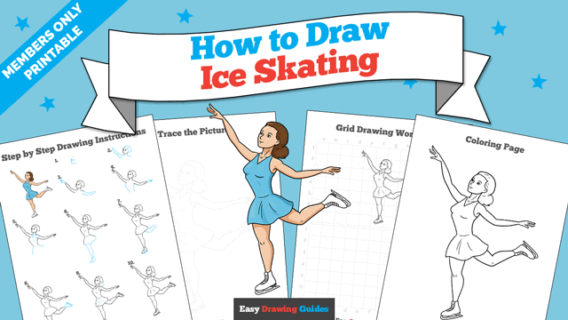 How to Draw Ice Skating Printable Thumbnail