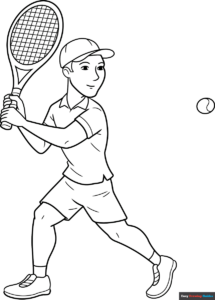 Free Printable Tennis Player Coloring Page