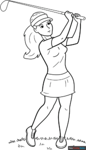 Free Printable Golf Player Coloring Page