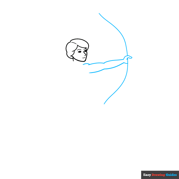 Archer step-by-step drawing tutorial: step 3