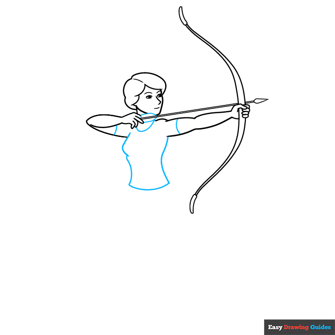 Archer step-by-step drawing tutorial: step 6
