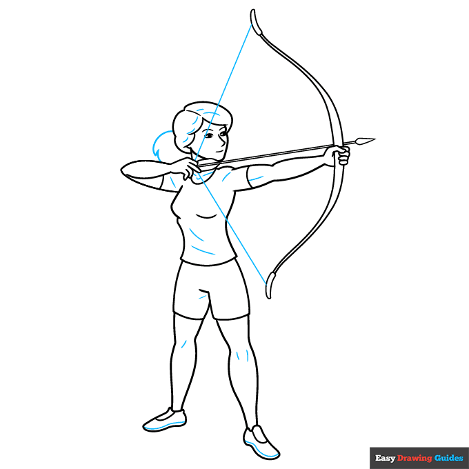 Archer step-by-step drawing tutorial: step 9