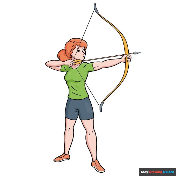 Archer step-by-step drawing tutorial: step 11