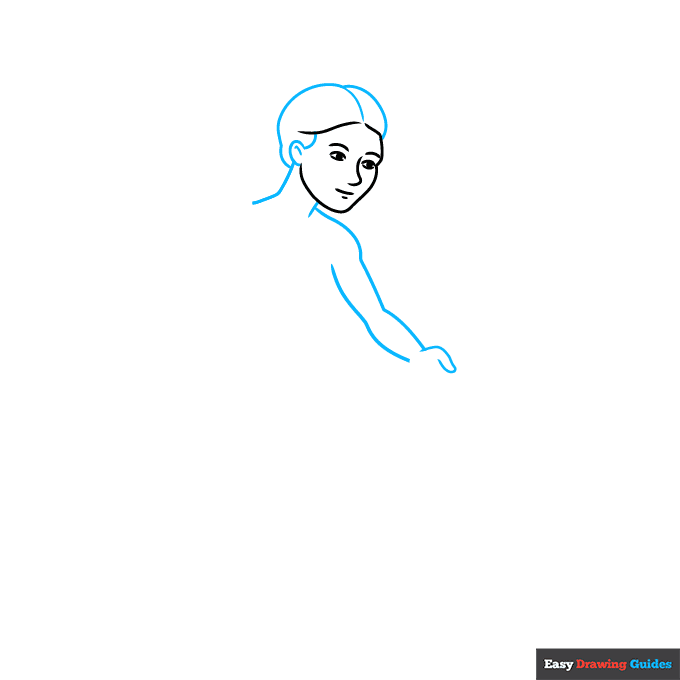 Badminton Player step-by-step drawing tutorial: step 2
