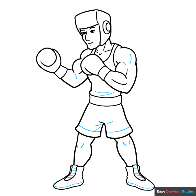 Boxing step-by-step drawing tutorial: step 9