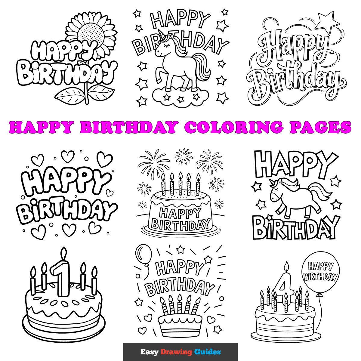 Happy Birthday Coloring Pages For Kids 433x560