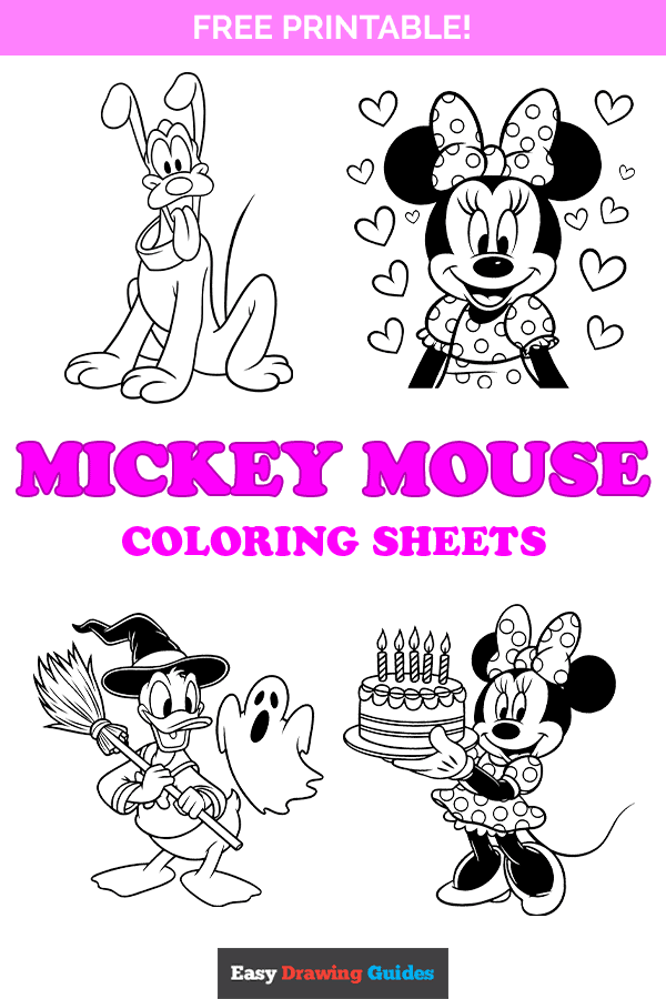 Free printable mickey mouse coloring pages - pinterest image