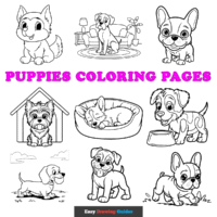 Free Puppies Coloring Pages for Kids - 19 Printable Sheets
