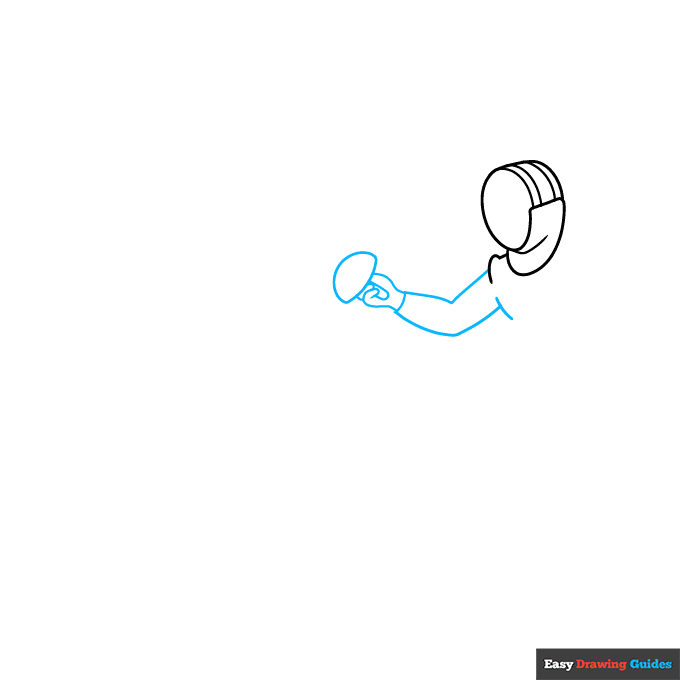 Fencing step-by-step drawing tutorial: step 2