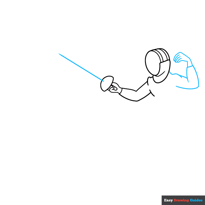 Fencing step-by-step drawing tutorial: step 3