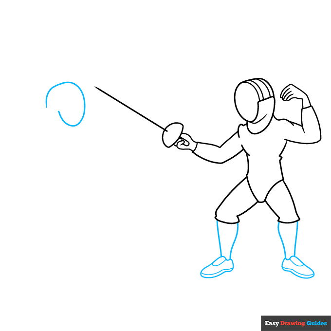 Fencing step-by-step drawing tutorial: step 5