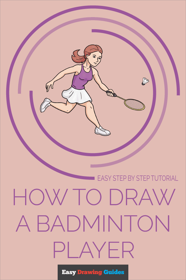 How to Draw a Badminton Player Pinterest Image