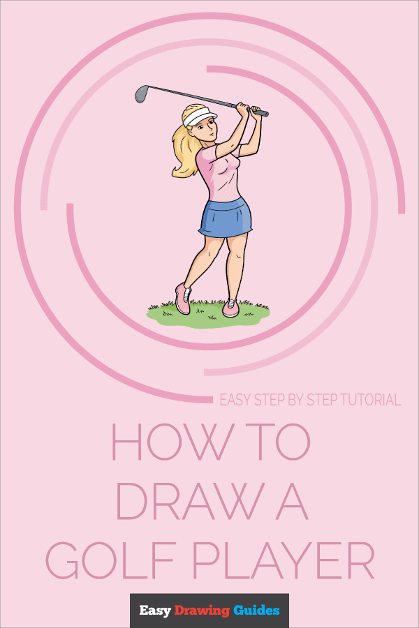 How to Draw a Golf Player Pinterest Image
