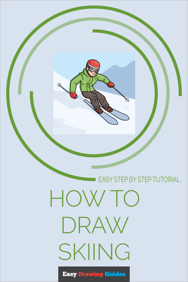 How to Draw Skiing Pinterest Image
