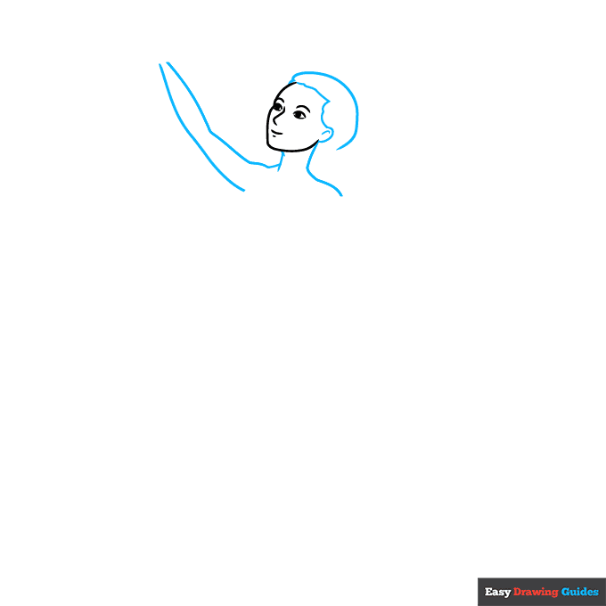 Ice Skating step-by-step drawing tutorial: step 2