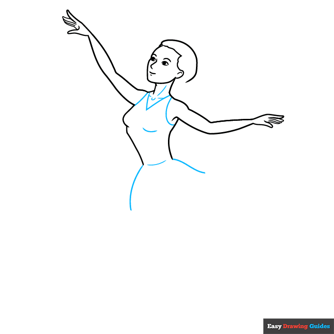 Ice Skating step-by-step drawing tutorial: step 5