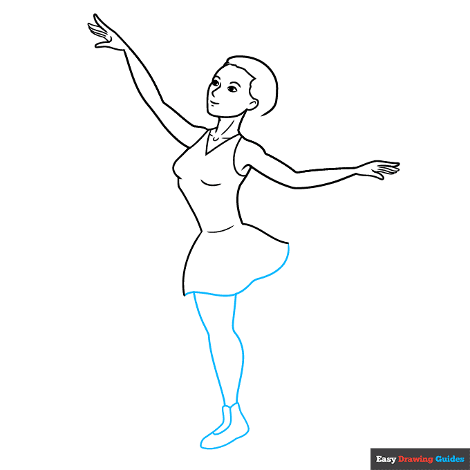 Ice Skating step-by-step drawing tutorial: step 6