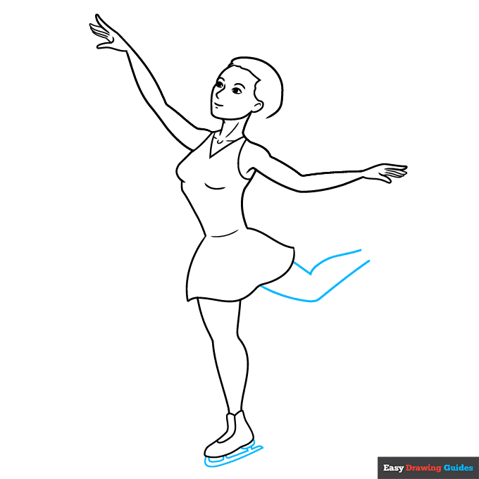 Ice Skating step-by-step drawing tutorial: step 7
