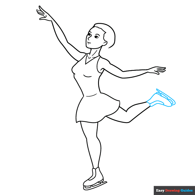 Ice Skating step-by-step drawing tutorial: step 8