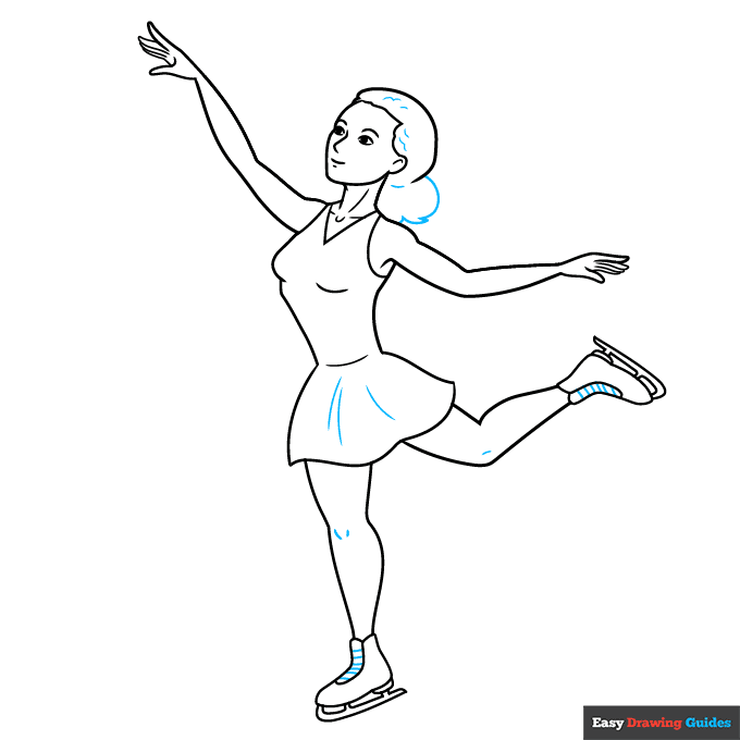 Ice Skating step-by-step drawing tutorial: step 9