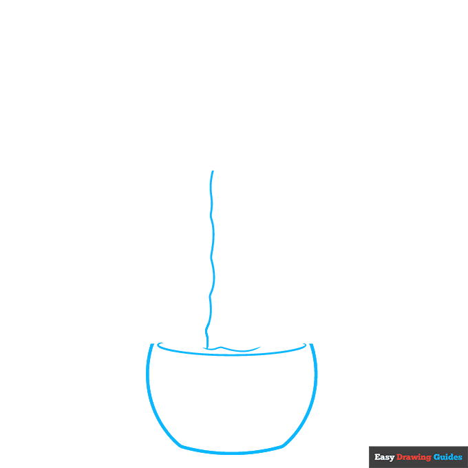 Jade Plant step-by-step drawing tutorial: step 1