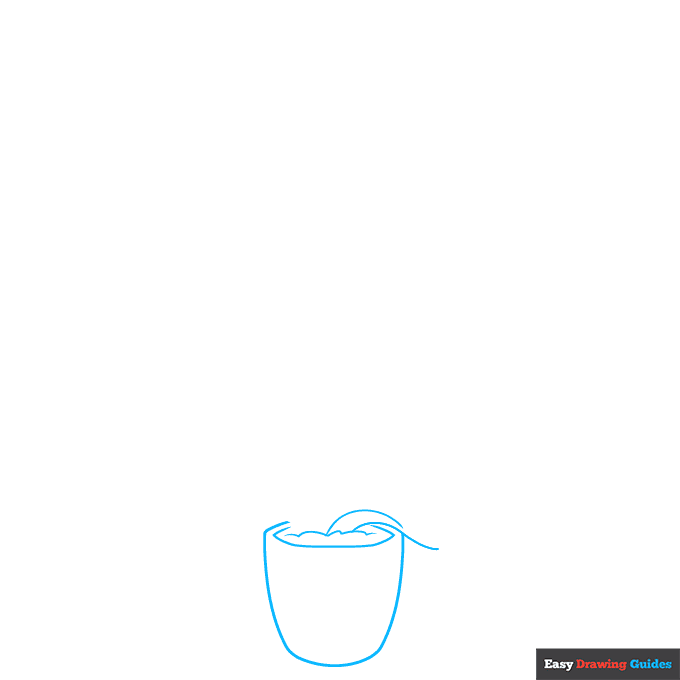 Orchid in a Pot step-by-step drawing tutorial: step 1