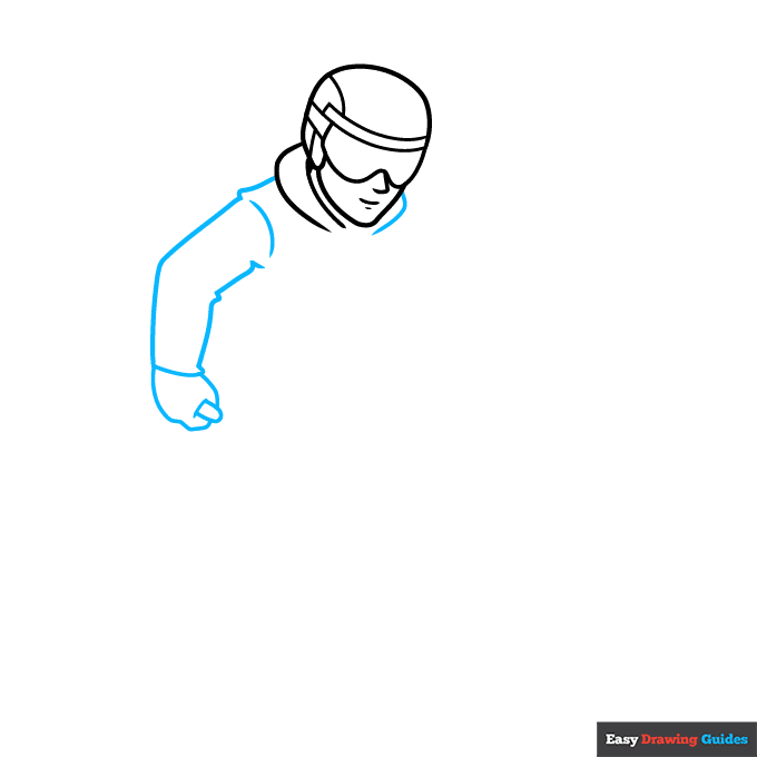 Skiing step-by-step drawing tutorial: step 3