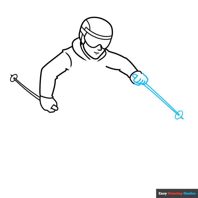 Skiing step-by-step drawing tutorial: step 5