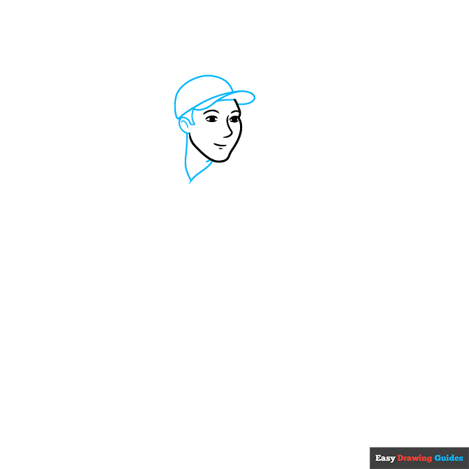 Tennis Player step-by-step drawing tutorial: step 2