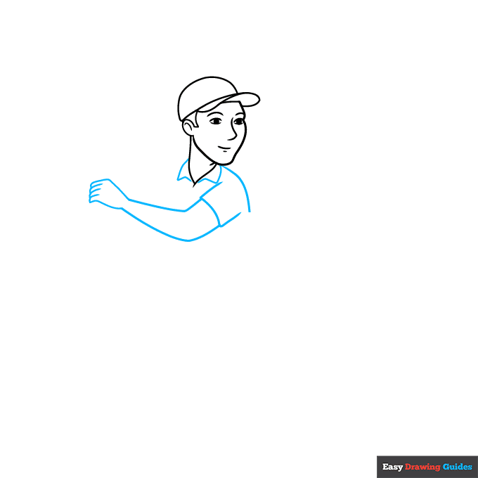 Tennis Player step-by-step drawing tutorial: step 3
