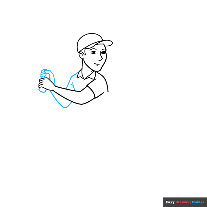 Tennis Player step-by-step drawing tutorial: step 4