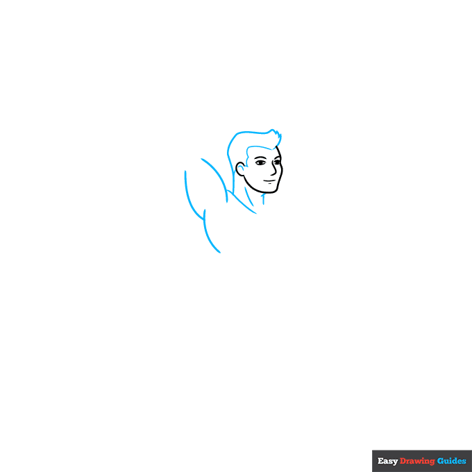 Weightlifting step-by-step drawing tutorial: step 2