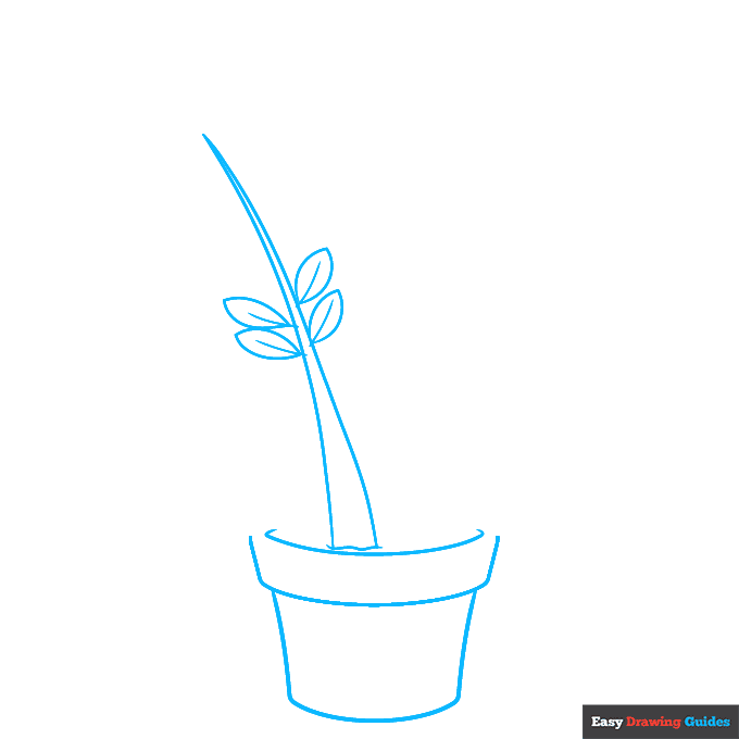 ZZ Plant step-by-step drawing tutorial: step 1