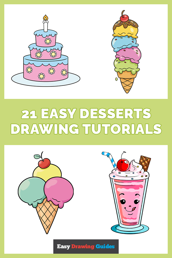 21 Easy Desserts Drawing Tutorials for Kids Featured Image