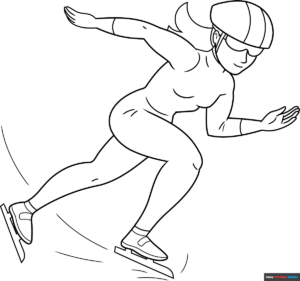 Free Printable Speed Skating Coloring Page