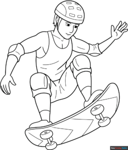 Free Printable Skateboarding Coloring Page