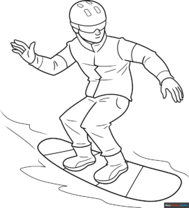 Free Printable Snowboarder Coloring Page