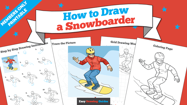 How to Draw a Snowboarder Printable Thumbnail