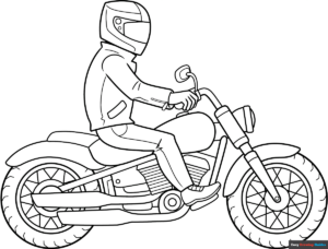 Free Printable Motorbike Rider Coloring Page