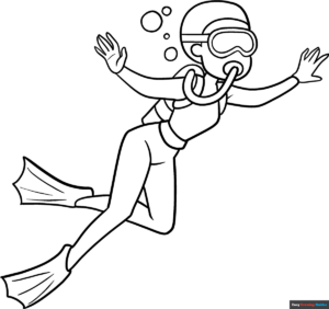 Free Printable Scuba Diver Coloring Page