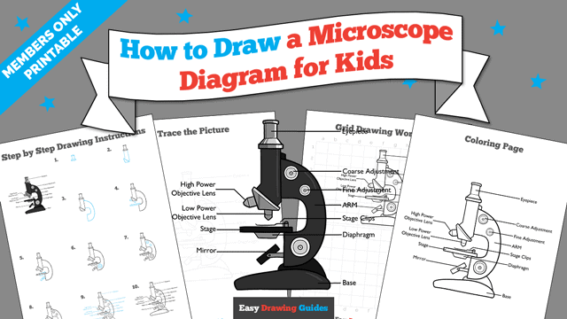 How to Draw a Microscope Diagram for Kids Printable Thumbnail