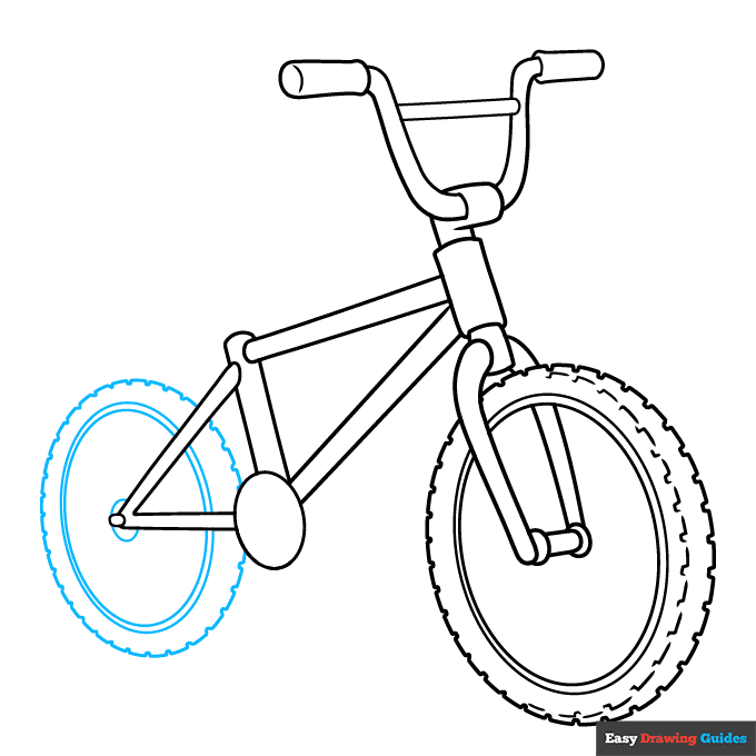 BMX Bike step-by-step drawing tutorial: step 5