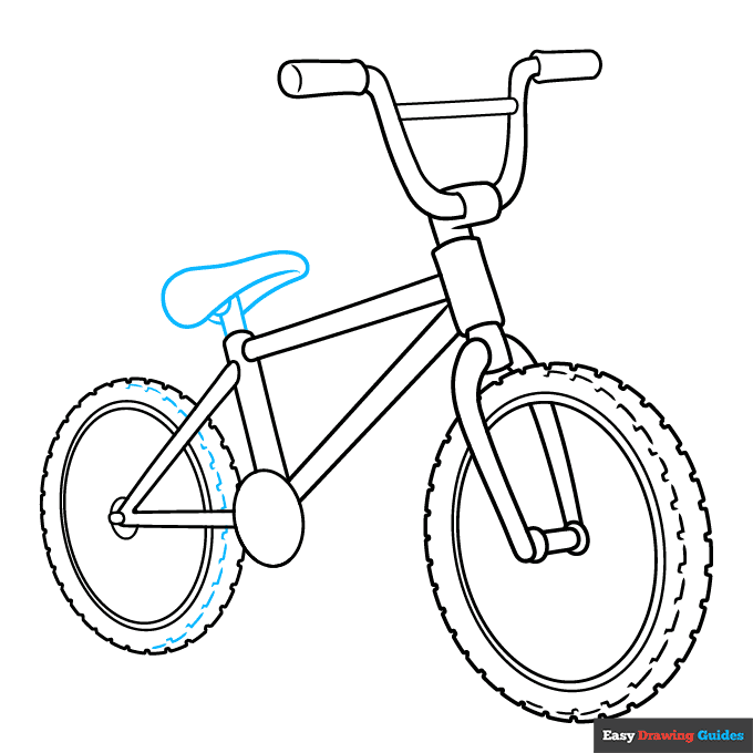 BMX Bike step-by-step drawing tutorial: step 6
