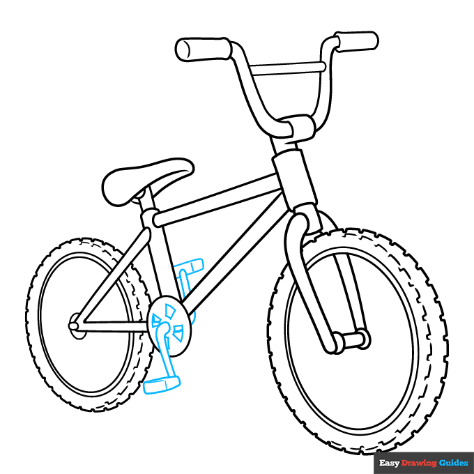 BMX Bike step-by-step drawing tutorial: step 7
