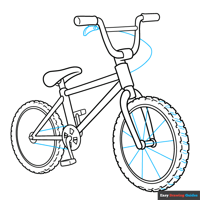 BMX Bike step-by-step drawing tutorial: step 8