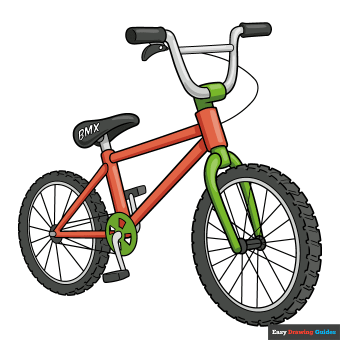BMX Bike step-by-step drawing tutorial: step 11