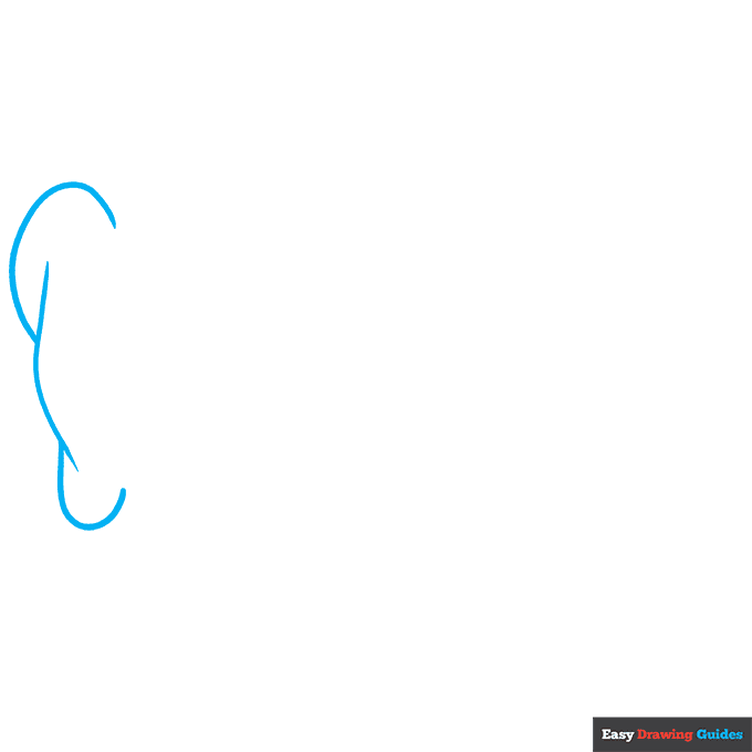 Parts of the Ear for Kids step-by-step drawing tutorial: step 1