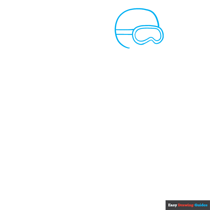 Scuba Diver step-by-step drawing tutorial: step 1